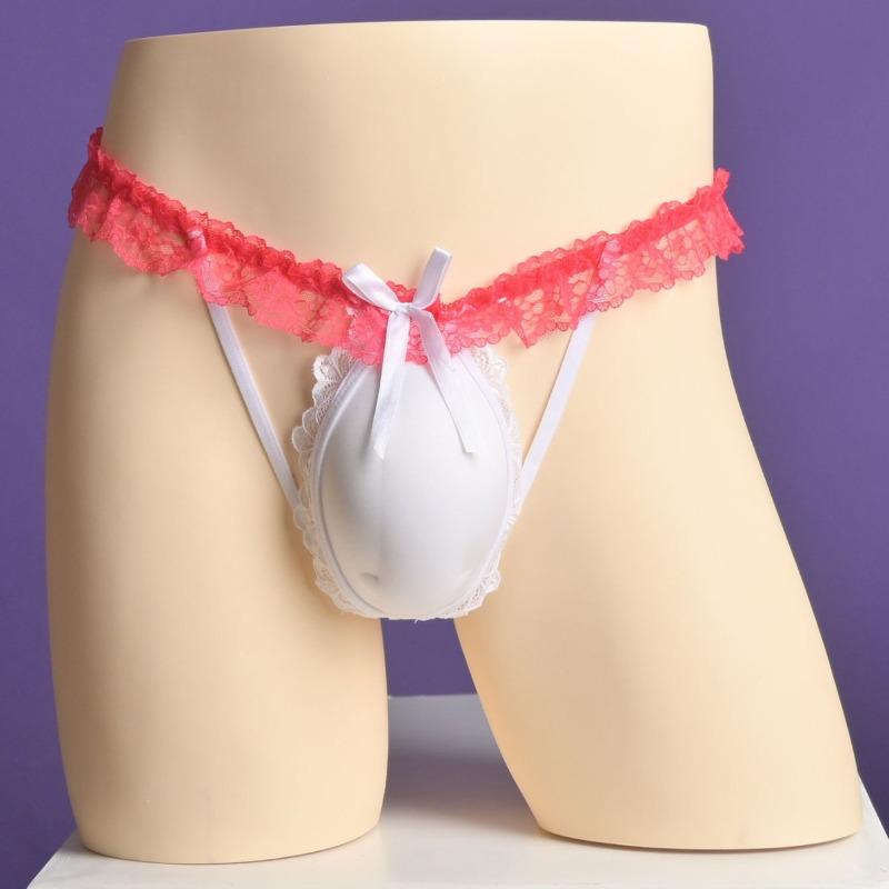 Large Size 3D Bugle Pouch Sissy Panties Japanese Mens T-Back Thong G-String Fake Girl Roleplay Lingerie Crossdresser Nightwear