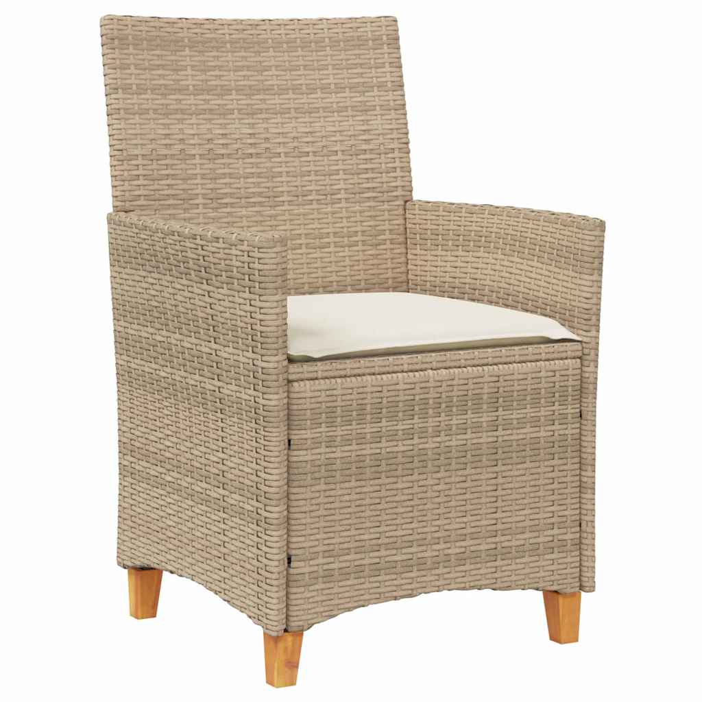 Garden Dining Set 7 pcs Beige Poly Rattan