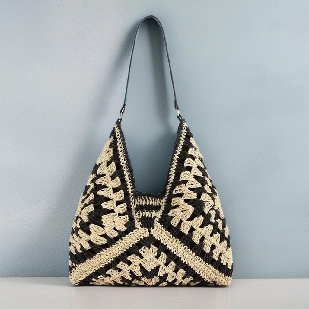 Straw Bags For Women, Summer Straw Purse Crochet Beach Bag Tote Bag Trendy Straw Shoulder Handbags
