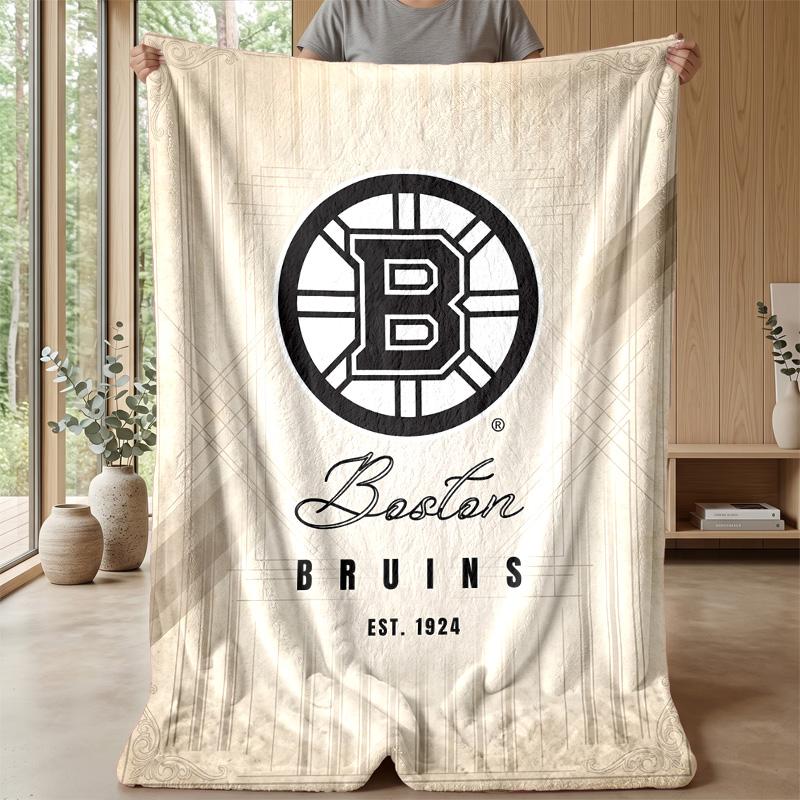 Coperta in Flanella e Pile Boston Bruins Coperta Calda e Accogliente per Divano, Letto, Viaggio Uso in Tutte le Stagioni