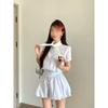 New Small Korean College Style Women's Clothing Summer Wear Temperament Short Skirt Shirt Striped Dress Elegant