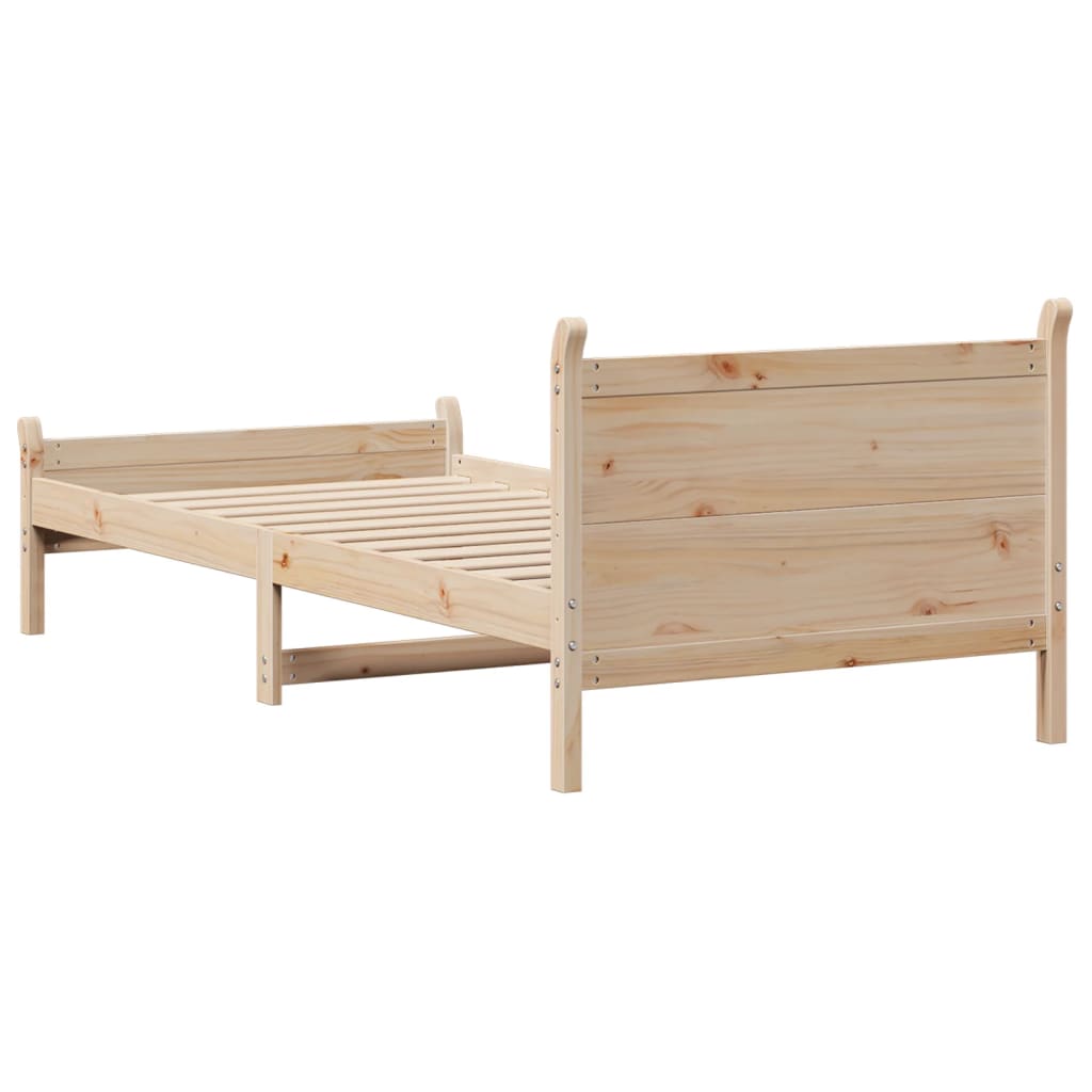 Solid Wood Bed Without Mattress 75 X 190 Cm Pine Wood