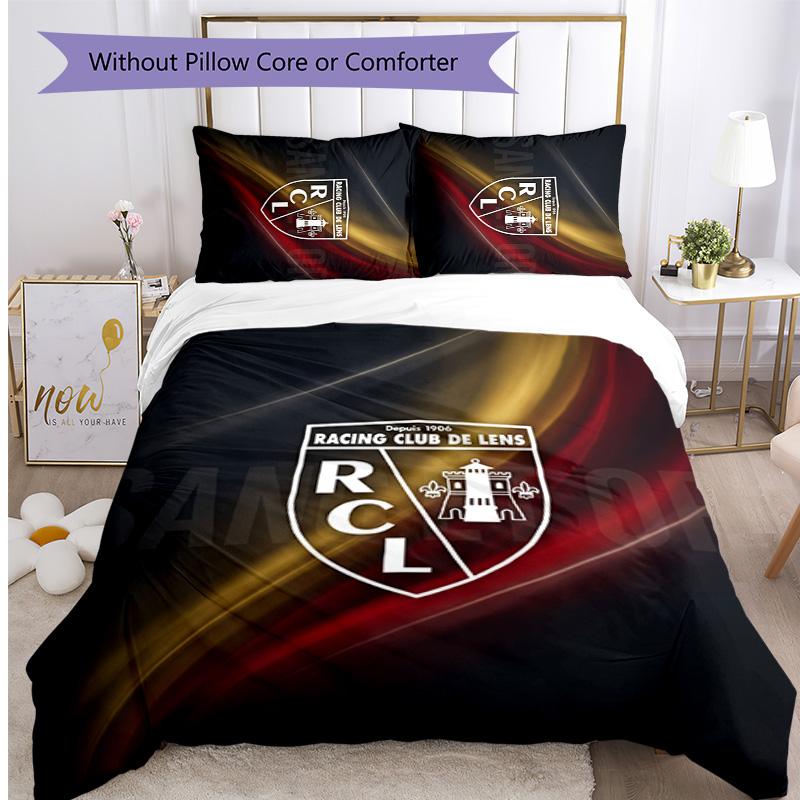Lens FC Printed 3PCS Bedding Set Breathable Duvet Cover with Pillowcases Decorative Bed Linen for Bedroom Home