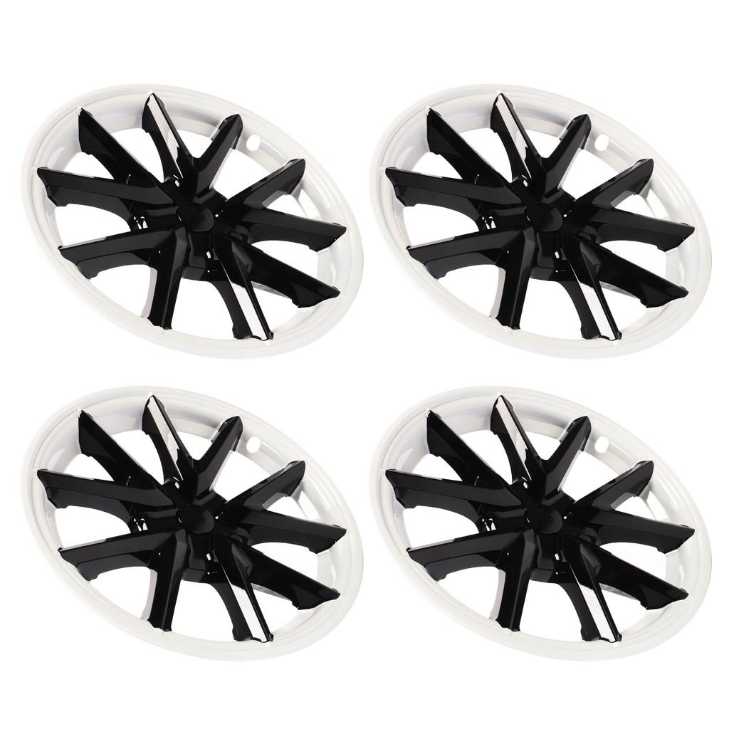 4pcs 18in Wheel Cover Hubcap White Black Wheel Rim Cover Replacement for Tesla Model 3 2017‑2022