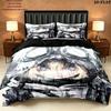 Saga Tanya Evil Pattern Bedding uilt Set uilt Cover Pillowcase Home Decoration Birthday Gift (1 * duvet cover + 2 * pillowcase without core)