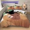 3pcs Glasses, Capybara Bedding Set - 1 Duvet Cover + 2 Pillowcases(Core Not Included), Machine Washable Polyester, All-Season Comfort, Bedro