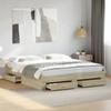 VidaXL Bed Frame with Drawers Sonoma Oak 200x200 Cm, Bed, Storage Bed, Double Bed Frame, Double Bed, Furniture of 3280358