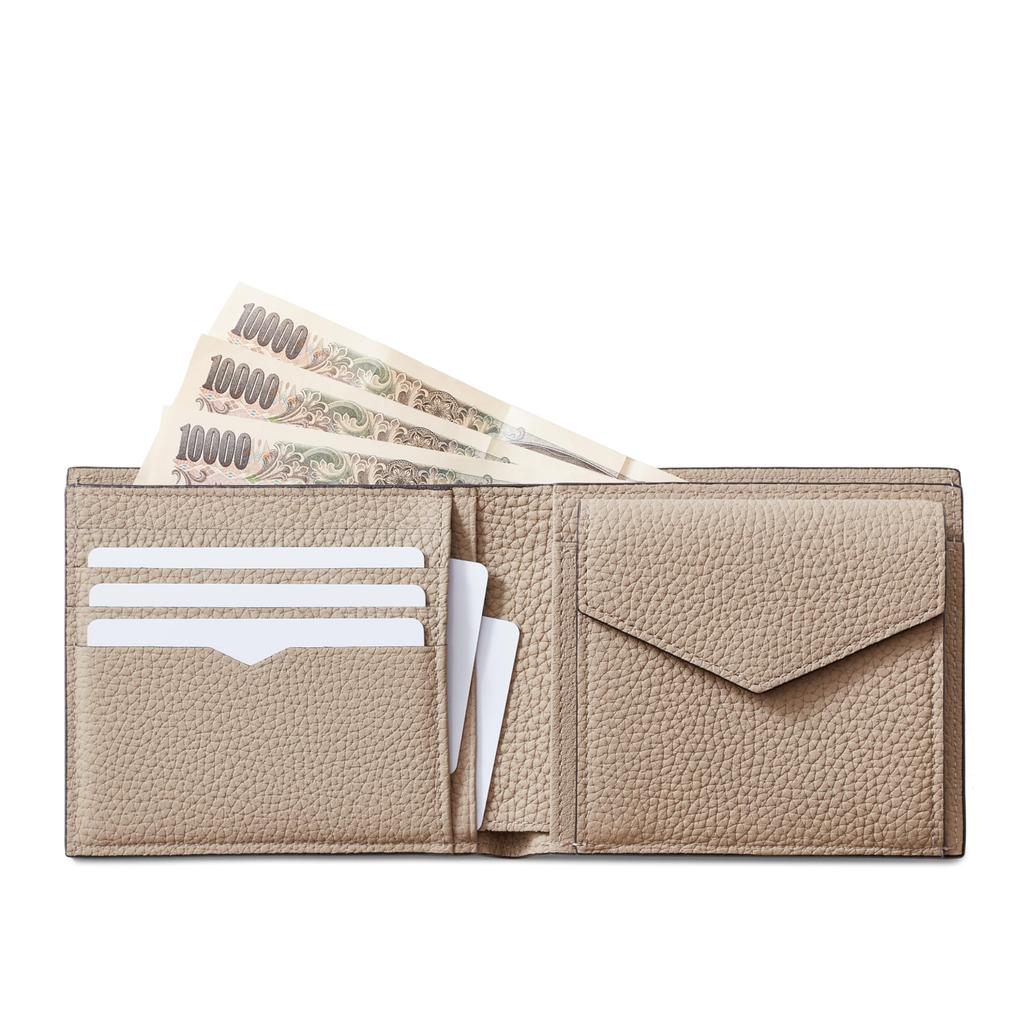 Bifold Wallet Bottarato Leather Finest Genuine New Enrollment Celebration [BONAVENTURA] [Bonaventura] Men's (Shrink Leather) [Beige] Wallet, Europe's