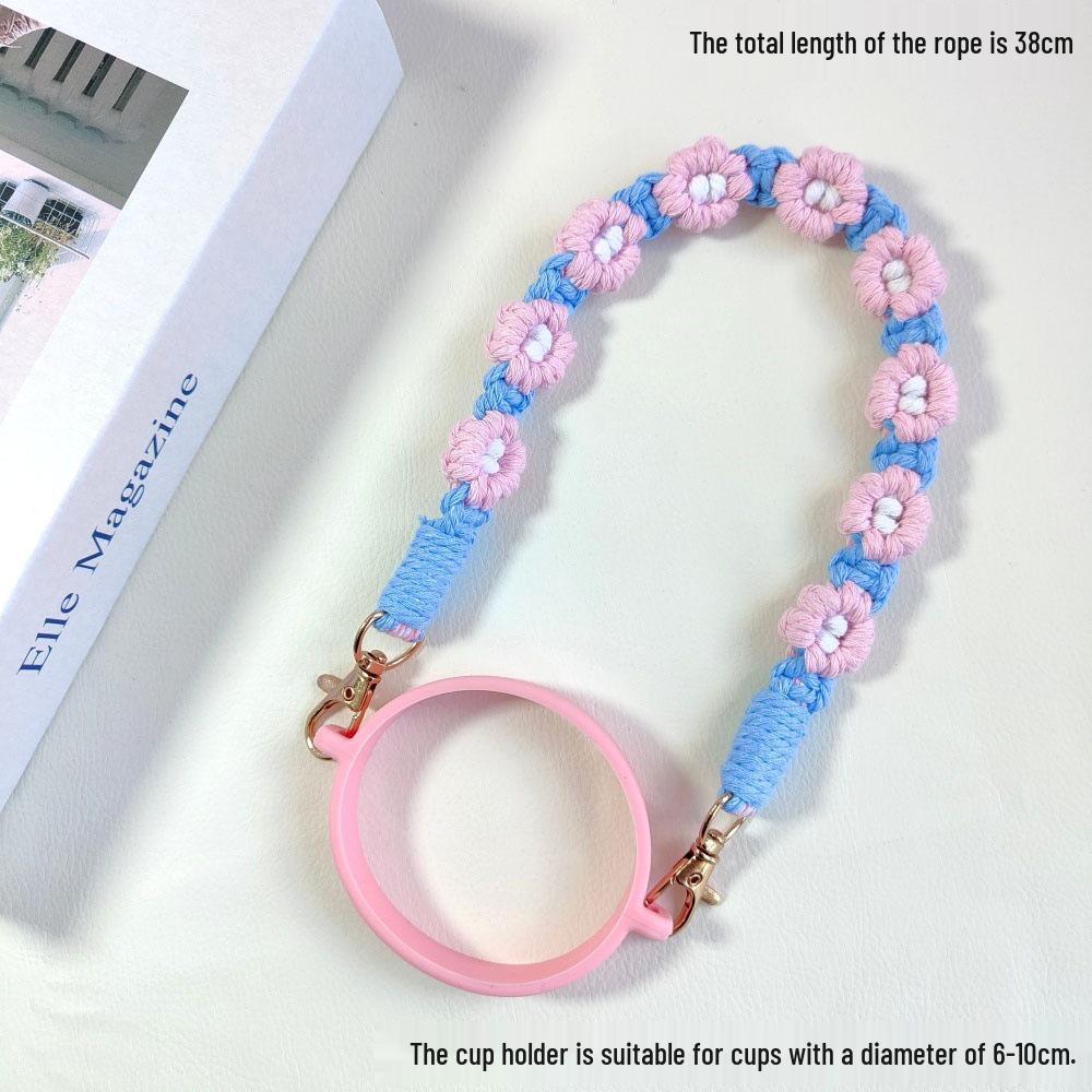 Woven Flower Strap for Water Bottles and Thermos Cups