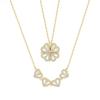 Classic Two Kinds of Wear Fashion Fold Love Heart Pendant Necklace for Women Inlaid Zircon Lucky Jewelry Girls Wendding Gift