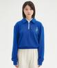 Cotton Bell Zip-Up Collared Sweatshirt - Blue