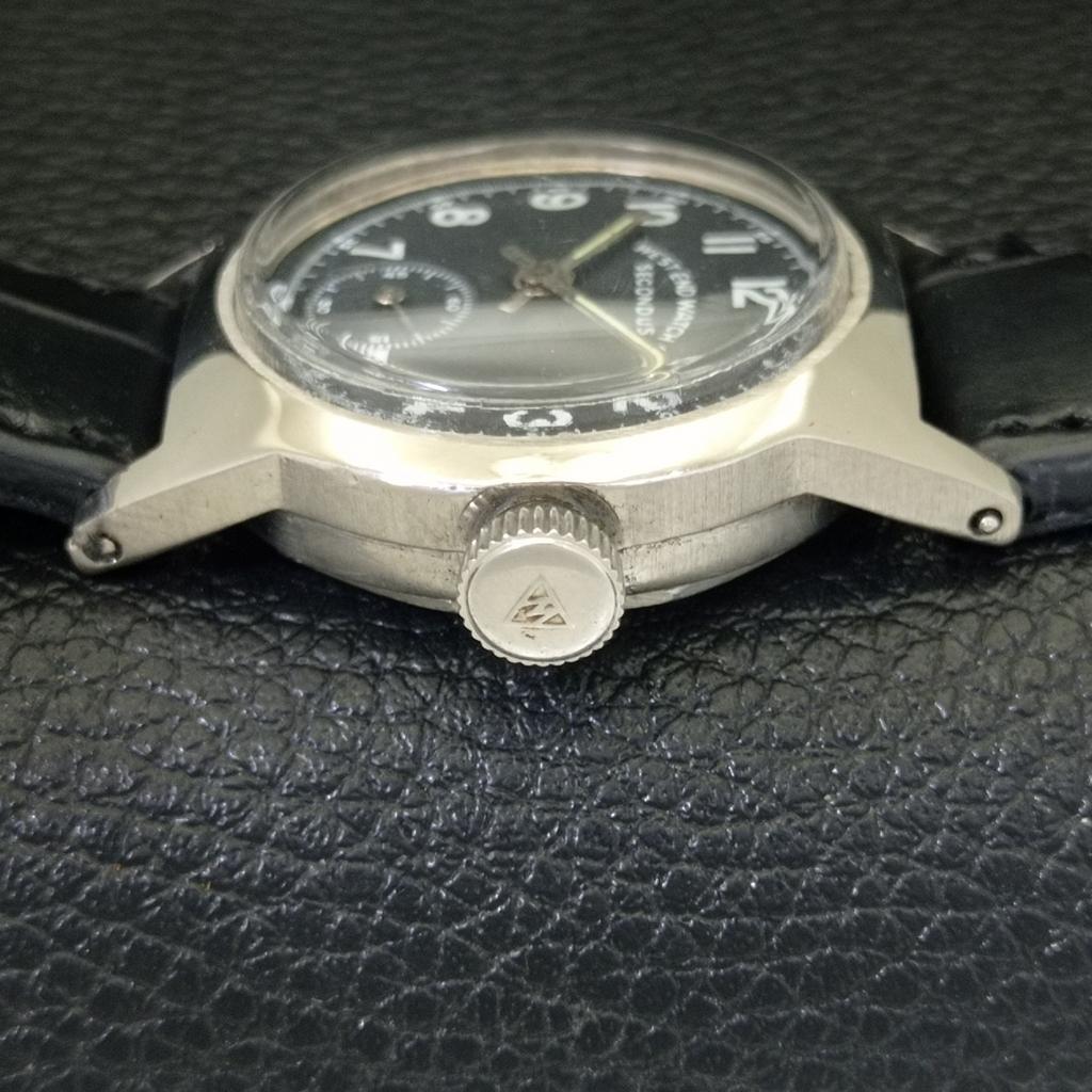 SWISS VINTAGE WEST END WATCH CO HAND-WINDING BOY BLACK DIAL WATCH A701973-1 R207-a701973