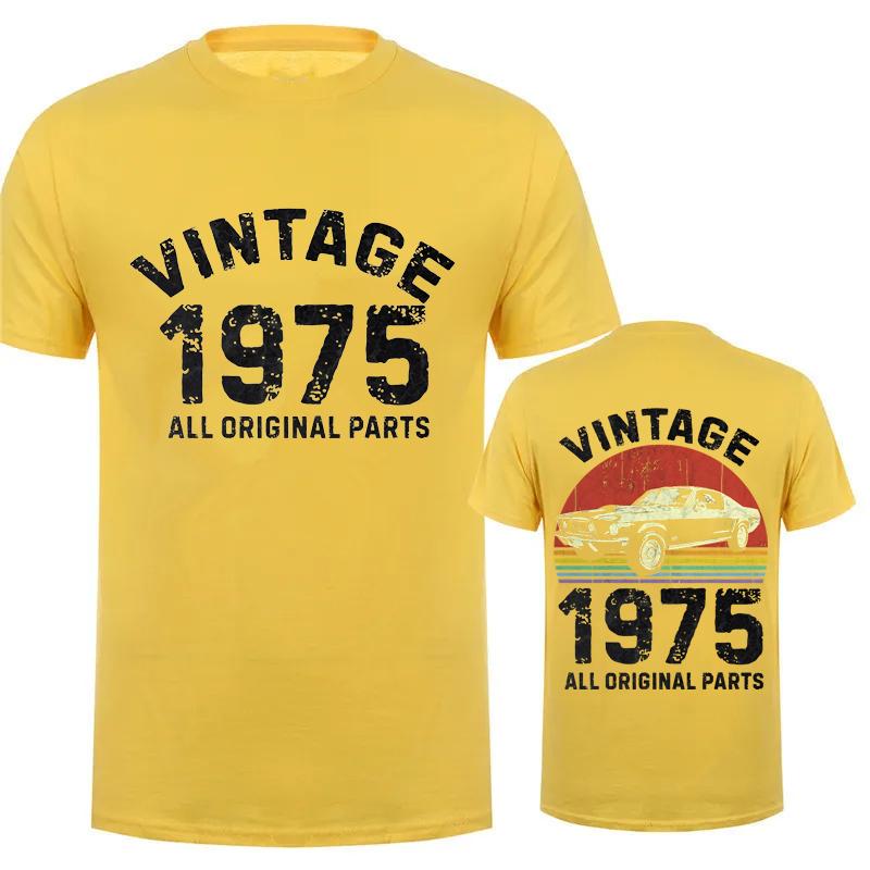 Classic Vintage 1975 All Original Parts Tshirt Men Short Sleeve Birthday Gift T Shirt Casual T-shirt Soft Tee Tops Dad Clothing