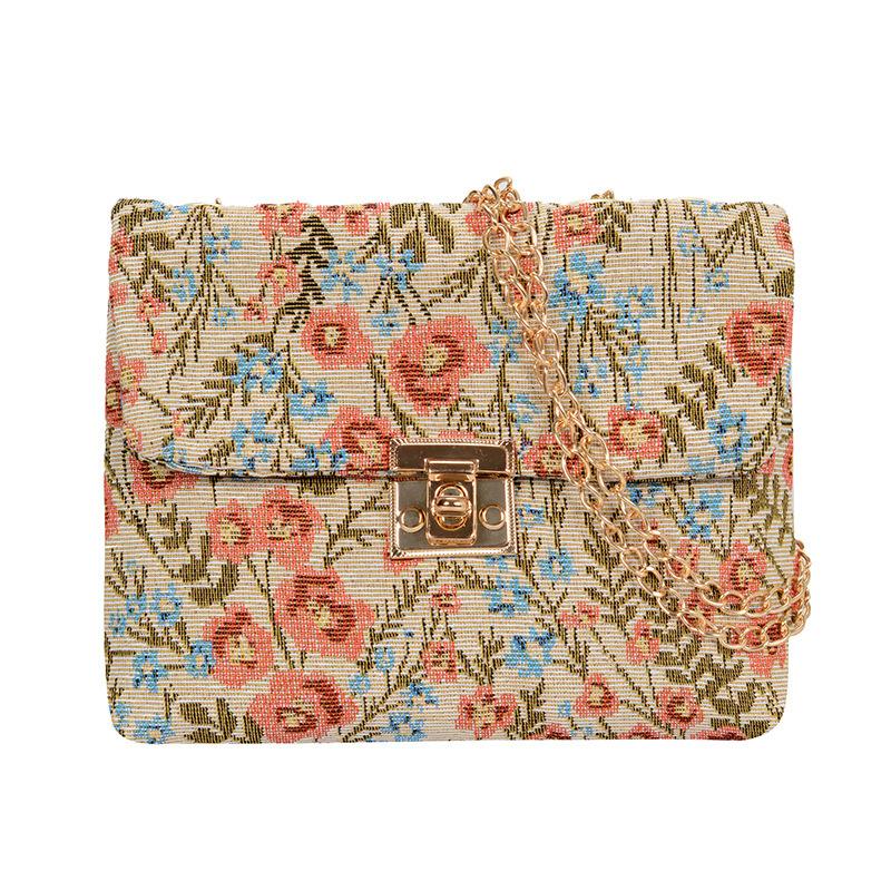 Korean Version Envelope Bag 2025 Summer New Ethnic Style Flower Fashion Clutch Bag Trendy Cool Casual Foreign Style Handbag