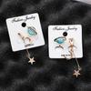 Woman Stylish Elegant Star Moon Shaped Asymmetric Universe Element Earrings