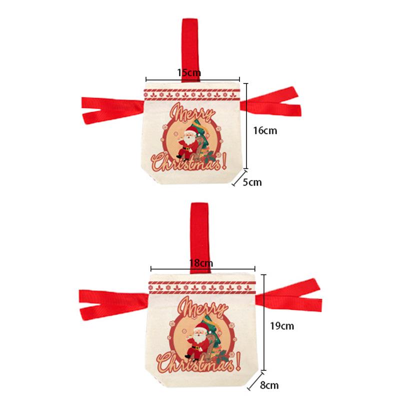 1-5pcs Christmas Drawstring Candy Bag New Year Gift Bags Party Gift Pouch Holiday Treat Sack Reusable Festive Favor Bag for Kids