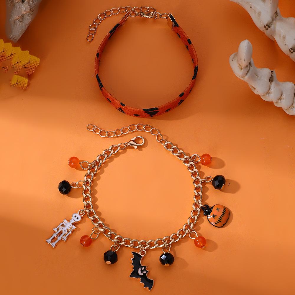 Trend Female Bracelet Spider Pumpkin Pendant Classical Stackable Halloween Bracelet