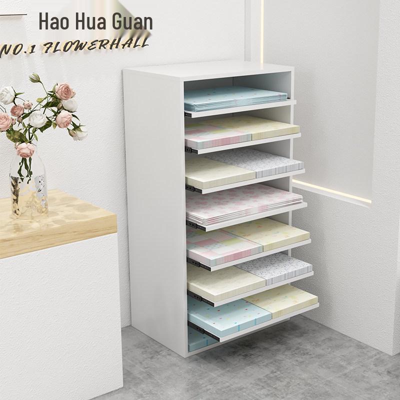 

Art Paper Storage Rack for Kindergarten – Pull-Out Cabinet for Drawing, Card Stock, Flower Wrapping & 4k Paper. Standard