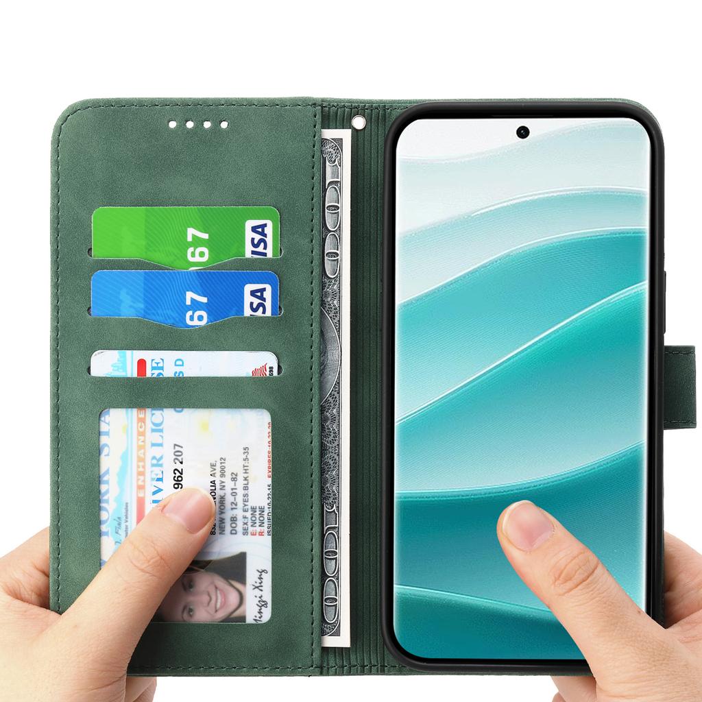 Für Xiaomi Redmi Note 14 Pro 5G/Poco X7 5G Lederhülle Linienprägung Brieftasche Handyhülle
