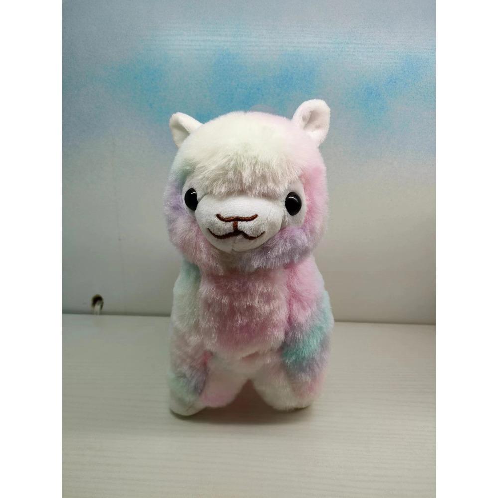 

Cute beast rainbow alpaca doll plush toy colored *** grab machine doll a generation 25 cm.