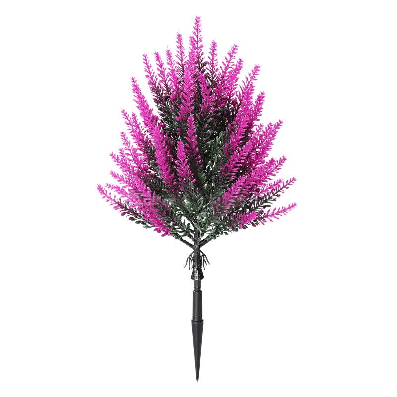 Flor de Lavanda Artificial com Espeto para Solo, Plantas de Lavanda Falsas Realistas para Jardim, Pátio e Decoração Externa