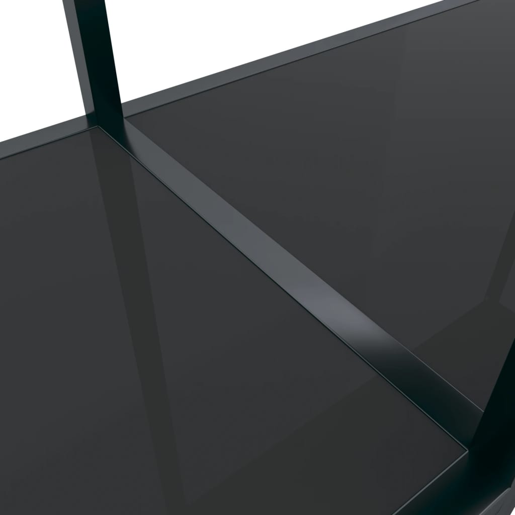 Vidaxl Console Table, Black, 140X35X75.5 Cm, Tempered Glass