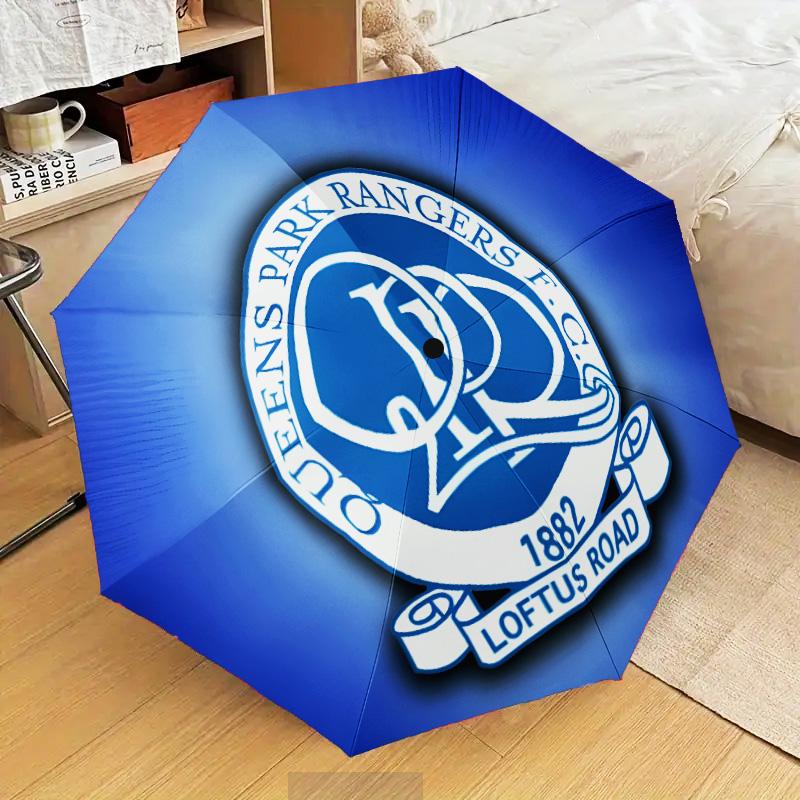 Queens Rangers Football Automatic Folding Umbrella - 8-Rib Travel Umbrella with Auto Open/Close & Portable Gifts for Holidays or Birthdays