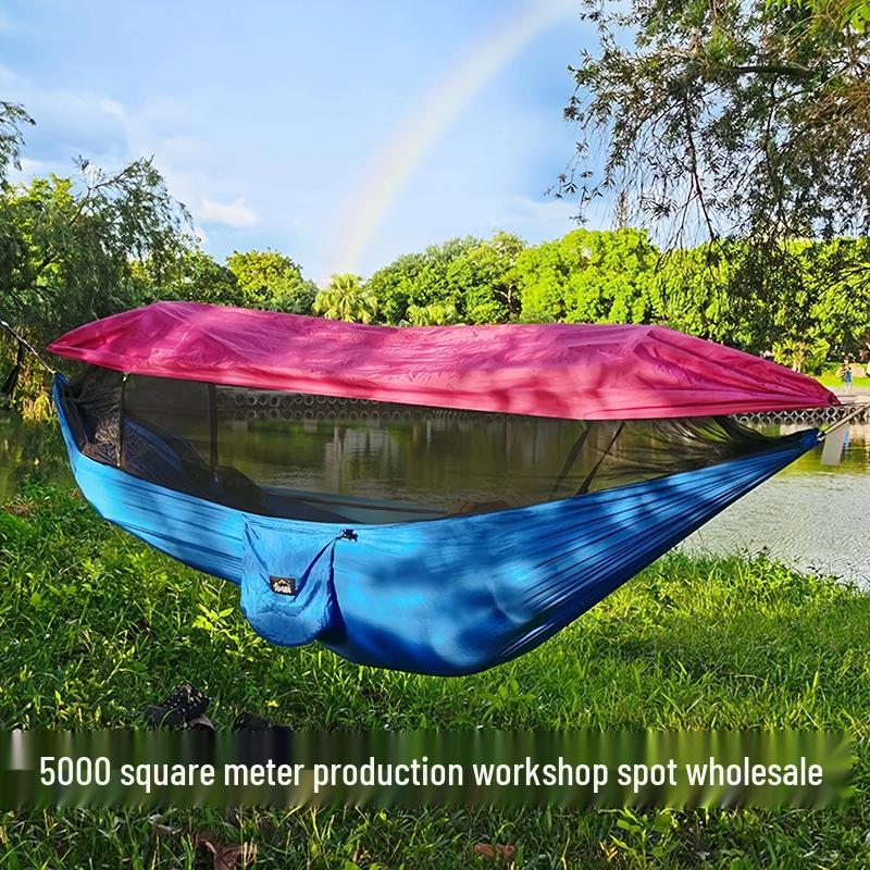 Portable Anti-Mosquito Camping Hammock with Automatic Quick-Opening
