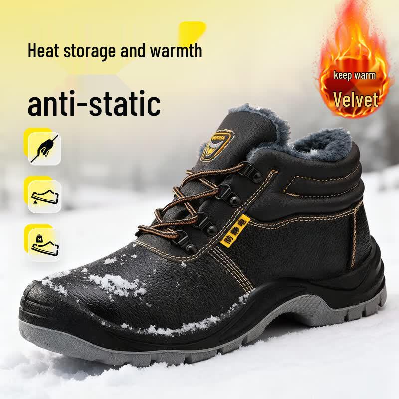 Weierdun Men s Winter High-Top Safety Work Boots 36
