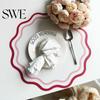 Faux Leather Table Mat Scalloped Placemat Heat-Resistant Non-slip Heat Insulation Quick-drying Place Waterproof Dining Protection Decoration