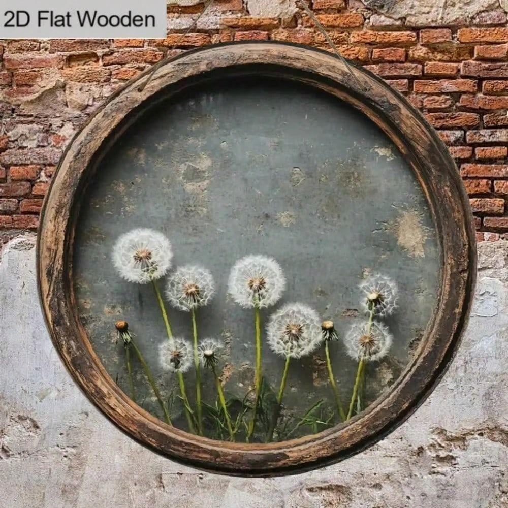 Round Rustic Metal Wall Art Daisy Discus Home Decor