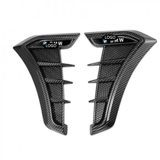 Fit For BMW General Carbon Fiber Air Flow Vent Side Fender Panel Cover Trim 2pcs
