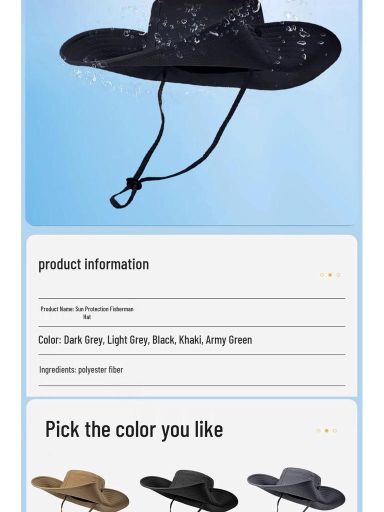 Unisex UV Protection Denim Sun Hat - Large Brim for Outdoor Hiking & Fishing