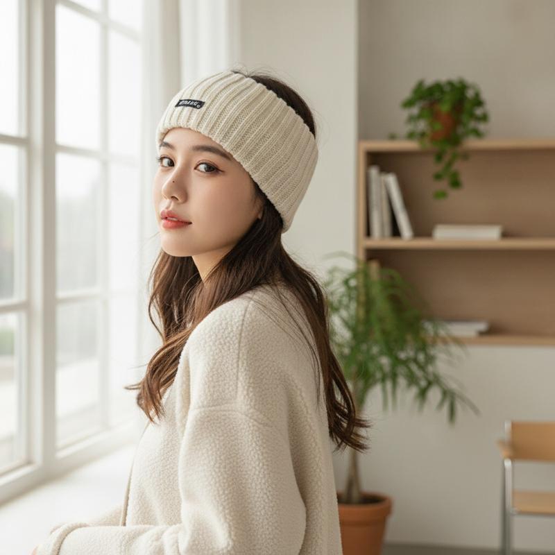 1Pcs Female Punk Elastic Headwear Women Winter Wide Headband Solid Color Knitted Warm Headwrap Sports Hair Bands Accessories