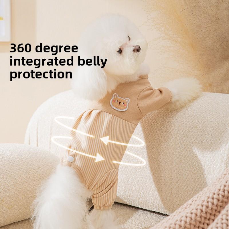 Autumn and Winter Bear Dog Belly Protection Clothes Cat Belly Four-legged Clothes Small Dog Spring Four Seasons Air Conditioning Loungewear