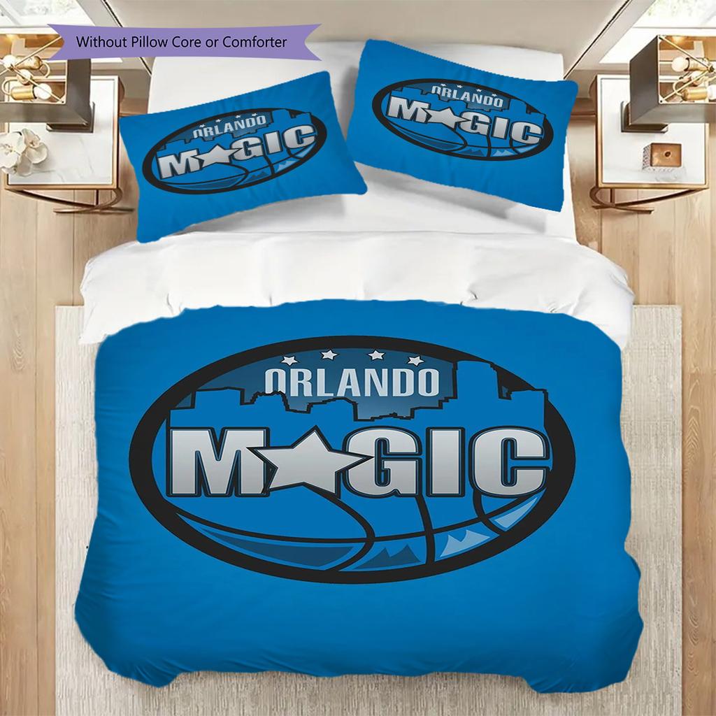 Orlando Magic Blue Bold Basketball Spirit Bedding(1 * Duvet Cover + 2 * Pillowcase, Without core)Duvet Cover and Pillowcase Bedding Set