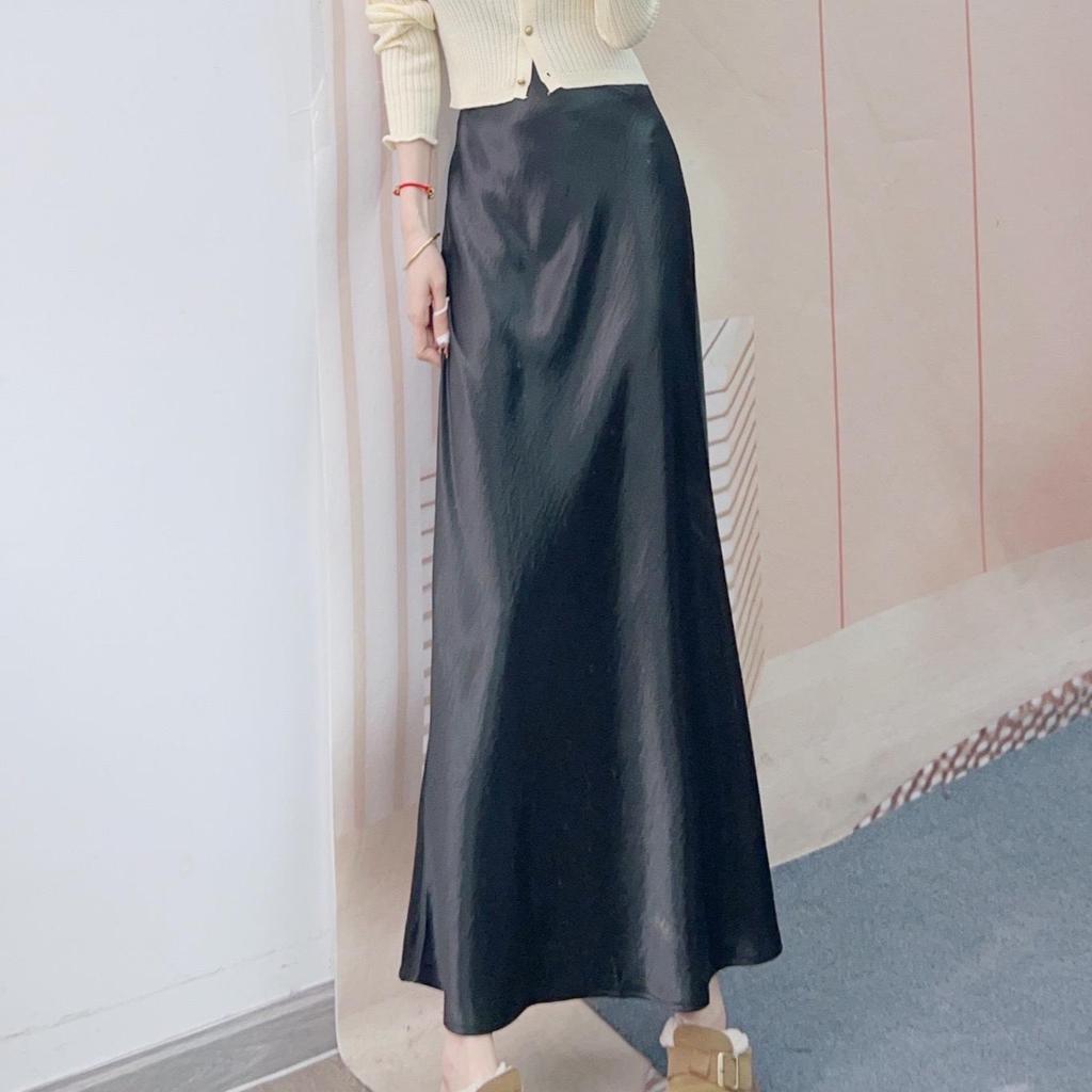 New Spring 2026 High-Waisted Satin Skirt