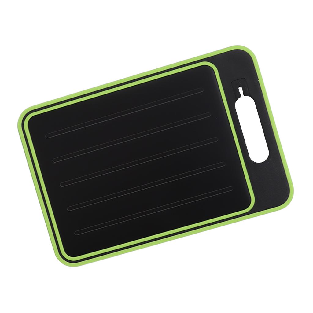 Double Sided Cutting Board Rapid Thawing and Grinding Plate with Knife Sharpener for Kitchen Black