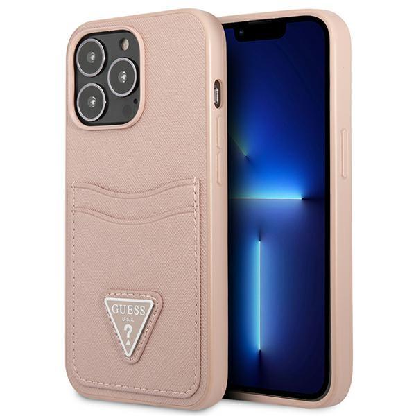 Guess Guhcp13Lpsatpp Iphone 13 Pro / 13 6,1 Różowy/Pink Hardcase Saffianotriangle Logo Cardslot
