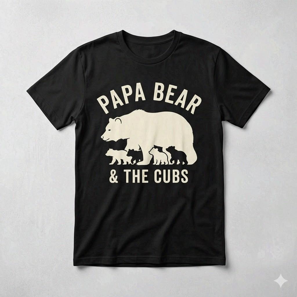 Papa Bear And The Cubs Shirt Father's Day Family Dad Gift Tee