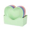 Wheat Straw Heart Shape Spitting Bones Dish 5 Pcs Japanese Style 5.5 Inch Solid Color Plastic Plate Simple Anti-fall Snack Plate