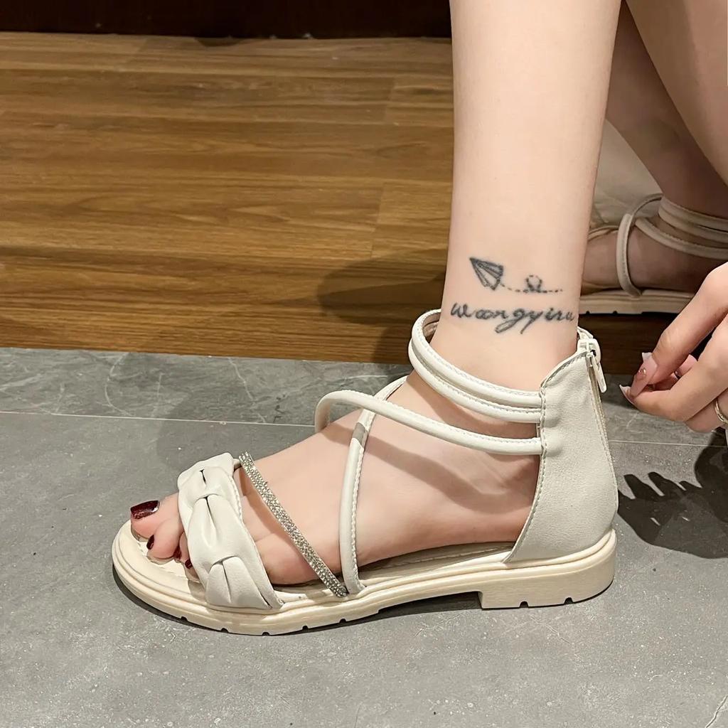 Chic and Elegant Black Open Toe Women's Sandals Summer Shoe Sale Casual High Quality 2025 Luxury Comfortable Vip Ladies Shoes