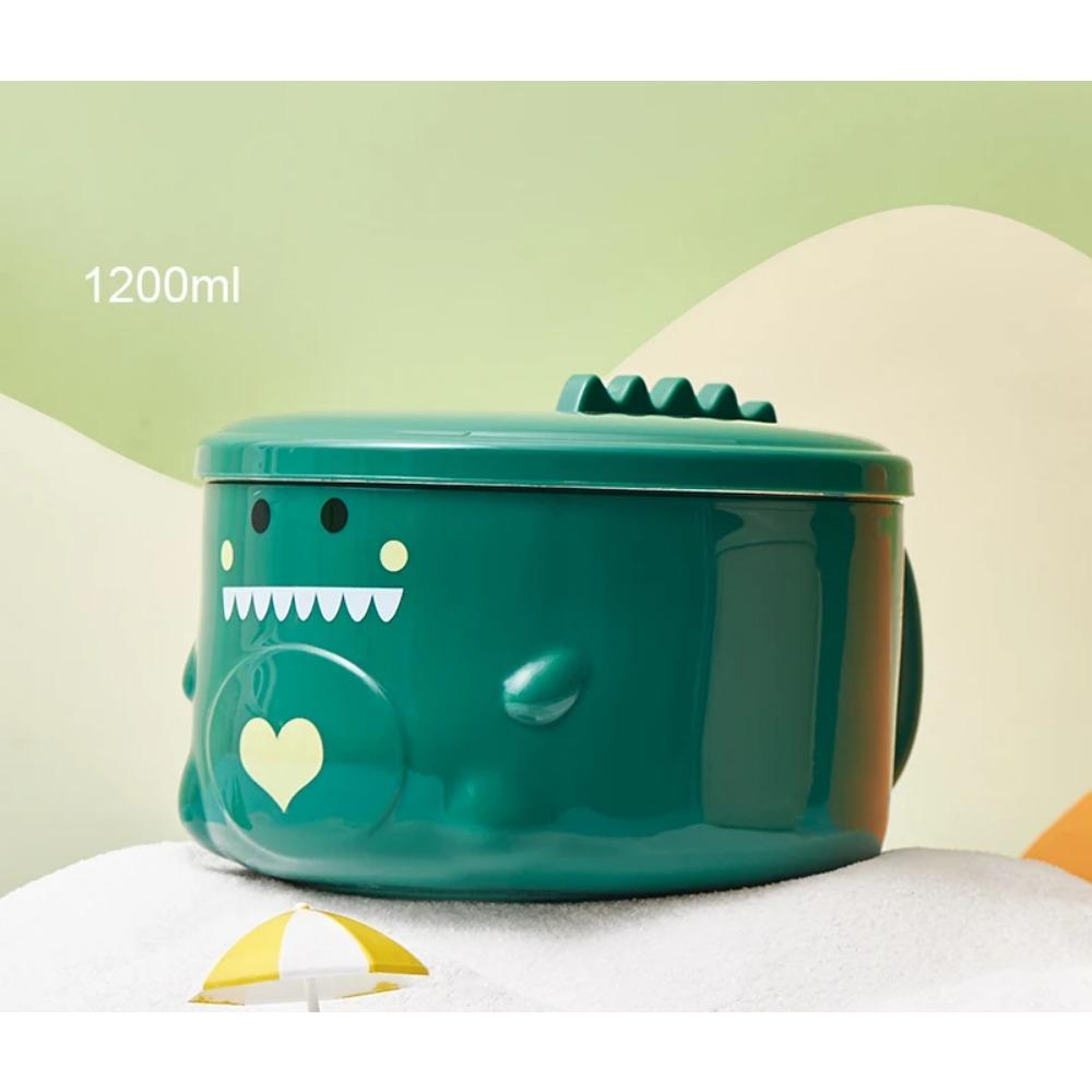 Bol Ramen Rață Drăguță 900/1200ml cu Capac Oțel Inoxidabil Kawaii Strat Dublu Bucătărie Tăiței Salată Fructe Orez Supă Veselă