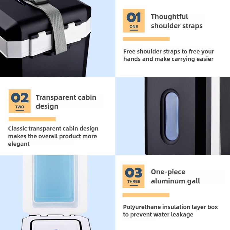 12V/24V Large Capacity Car Refrigerator Car Home Dual-use Small Fridge Mini Portable Digital Display Freezer