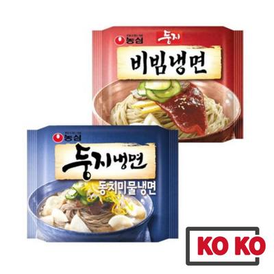 Nongshim Koreanische kalte Nudeln 2 Arten / Dongchimi, scharfes Bibim