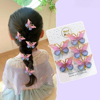 5 st Söt söt stereoskopisk färggradient Baby hårnålar Barn Hårklämmor Barn Huvudbonader Princess Barrette Girls Accessoarer