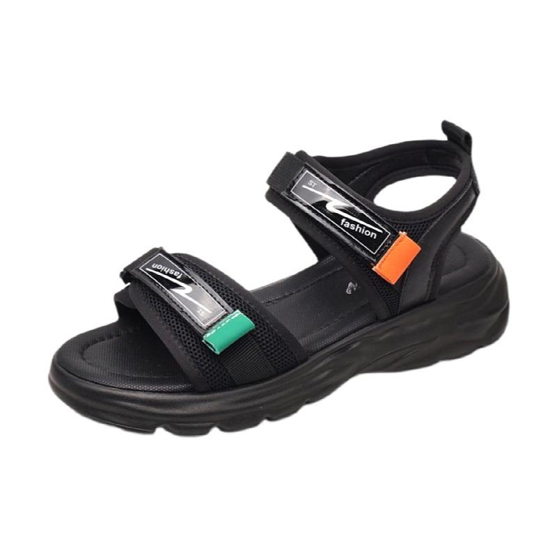 Campus Style Sports Sandals Women's Summer 2025 New Comfortable Flat Bottom Student Casual Soft Sole Velcro Beach Shoes