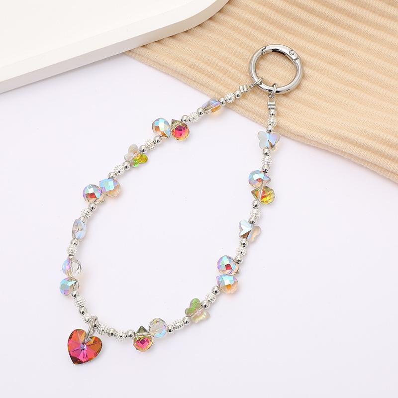 New Pearl Bow Beaded Pendant Phone Case Charm Wrist Strap Lanyard