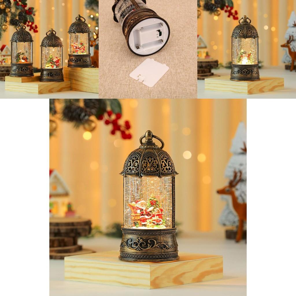 Christmas Music Box With Golden Bird Cage And Santa Claus For Festive Home Decor