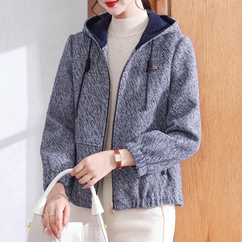 

XUEXI Women s Autumn/Winter Wool Blend Short Coat 2XL